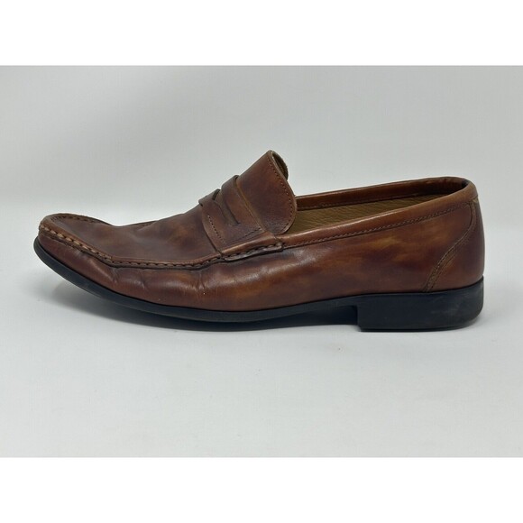 Magnanni Men’s Marbled Cognac Leather Loafers Shoes Made In Spain Size 9.5 READ main image 12